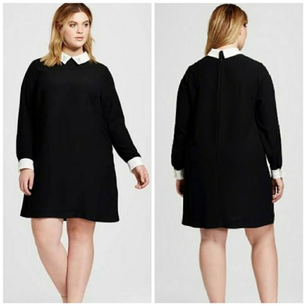 Victoria Beckham for Target Black Dress with White Collar and Cuffs